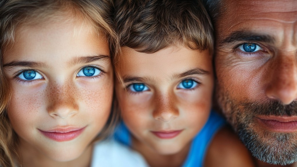 Familie mit blauen Augen. (KI-generiert)