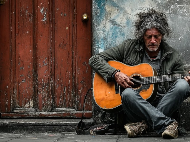 Straßenmusiker. (KI-generiert)
