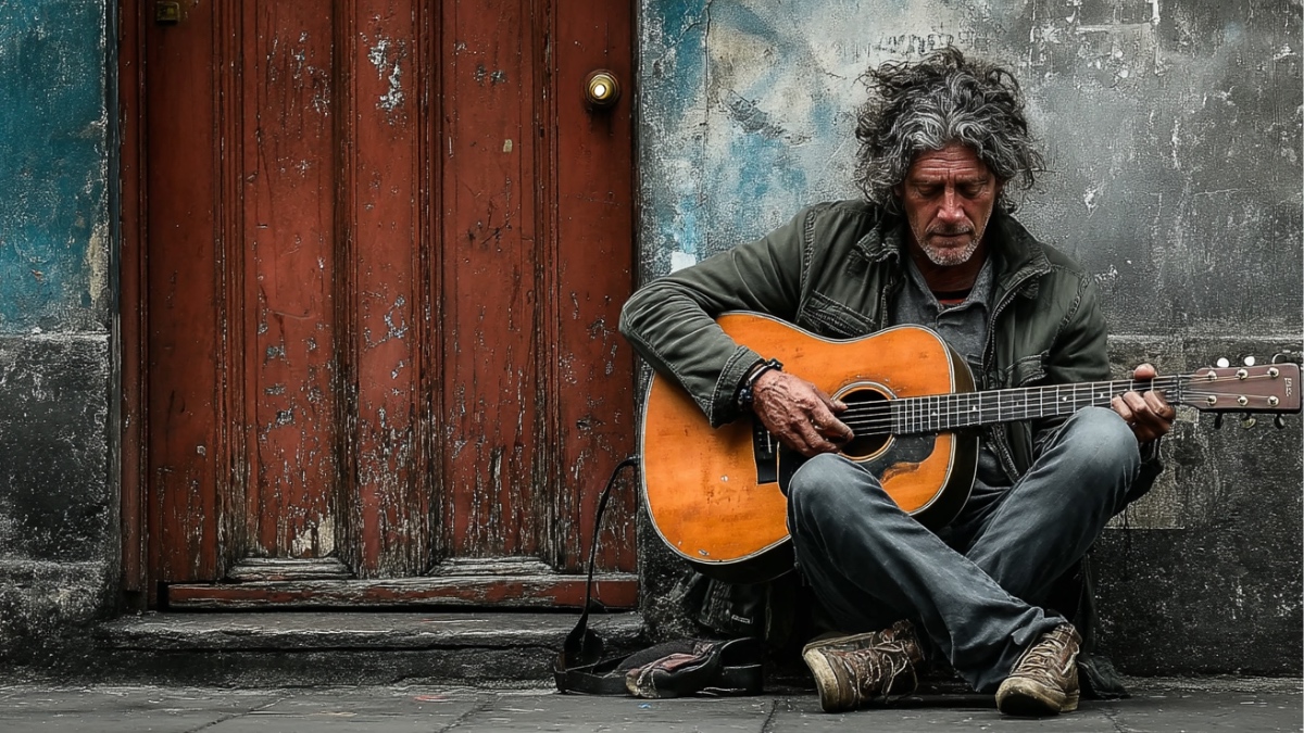 Straßenmusiker. (KI-generiert)