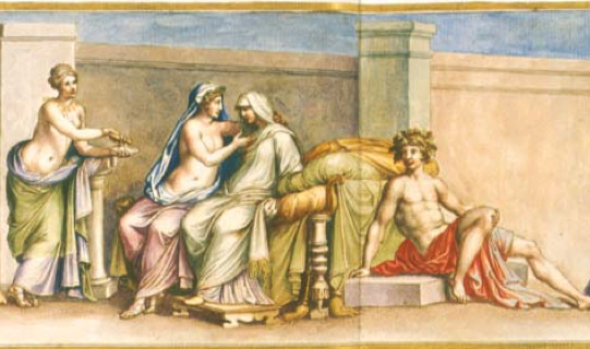 Ein Fresco aus der Antike