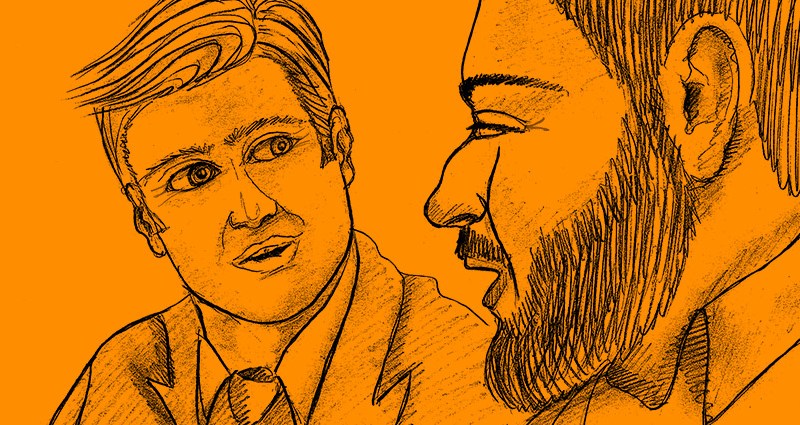 Comic: Zwei Männer reden