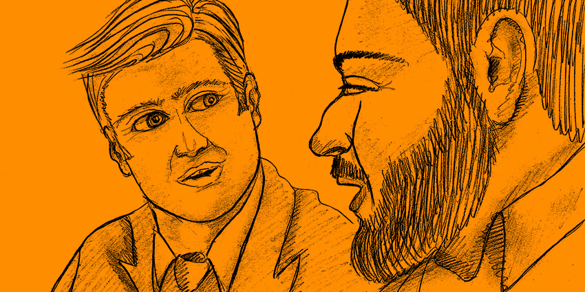 Comic: Zwei Männer reden