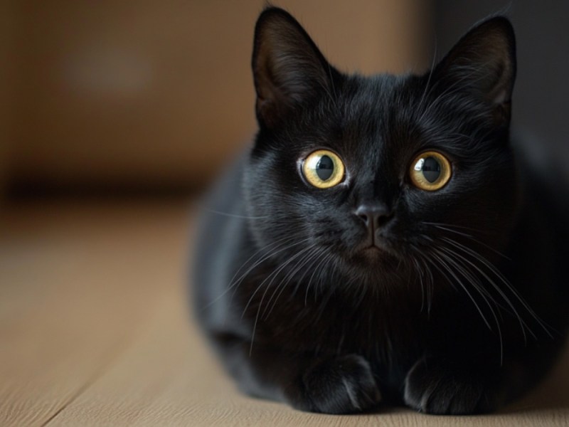 Eine schwarze Katze. (KI-generiert)