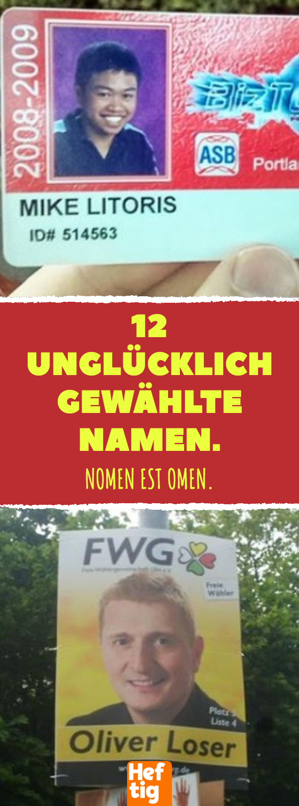 12 unglücklich gewählte Namen.