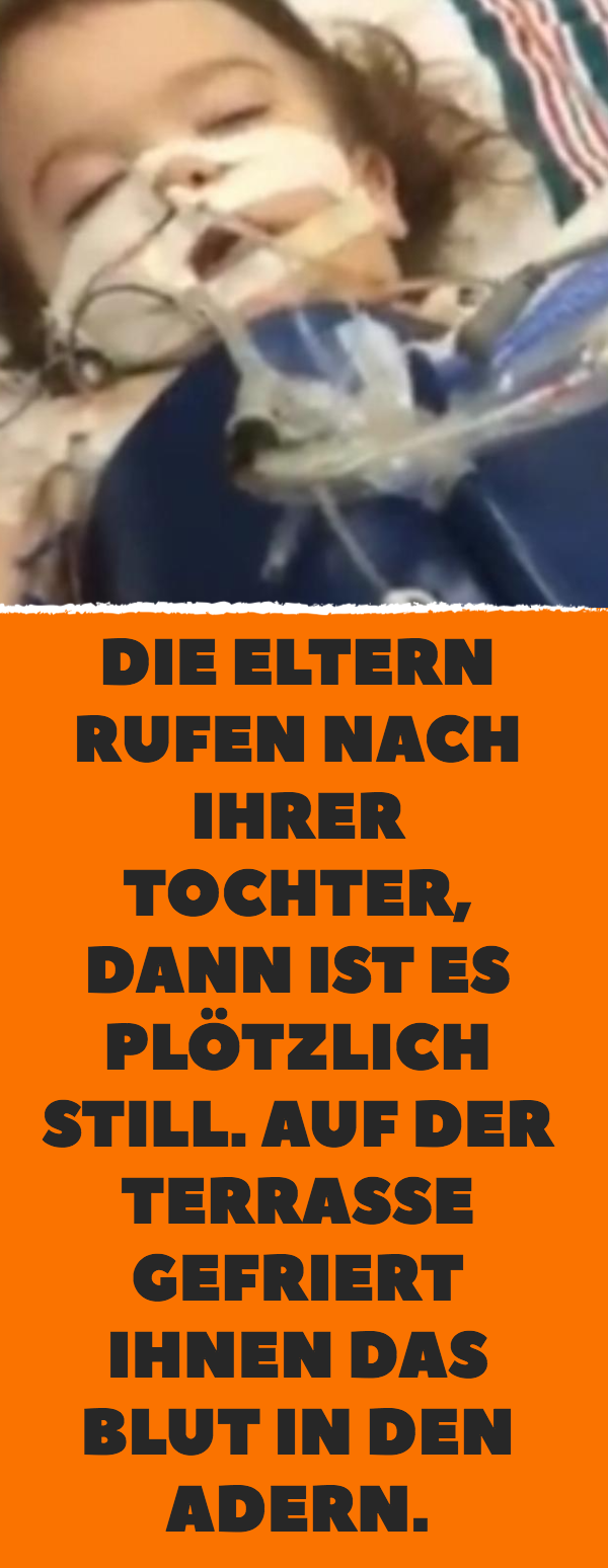 Die Eltern rufen nach ihrer Tochter, dann ist es plötzlich still. Auf der Terrasse gefriert ihnen das Blut in den Adern.