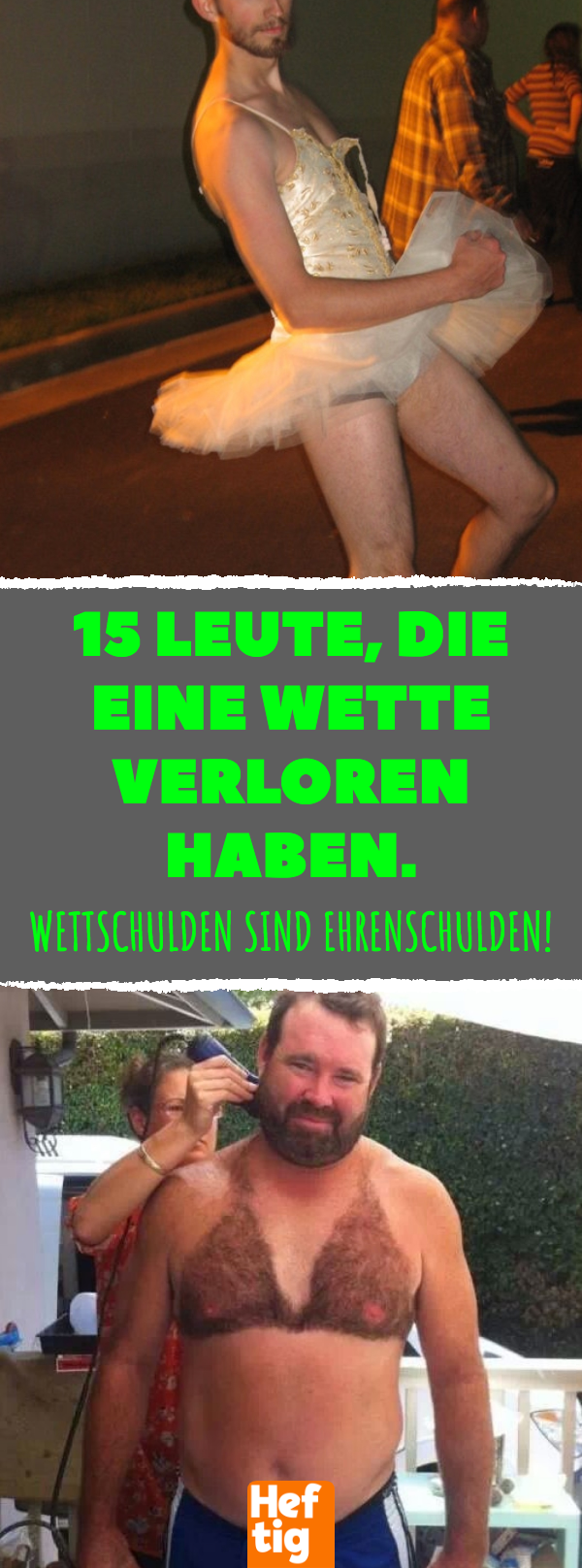 15 Leute, die eine Wette verloren haben.