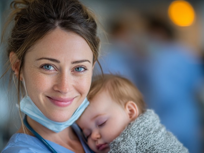 Yael Cohen beginnt, das Baby verletzter Patientin zu stillen