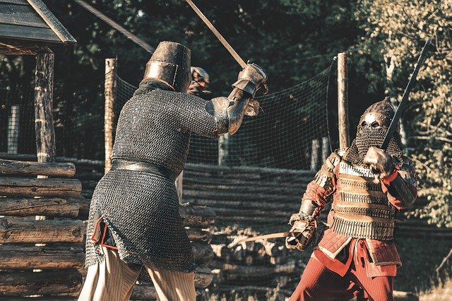 Ritter kämpfen.