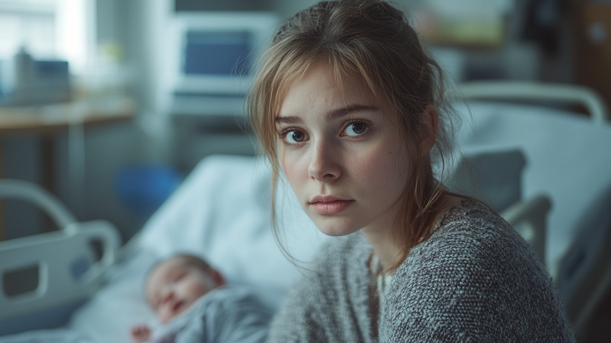 Eine Frau im Krankenhaus. (KI-generiert)