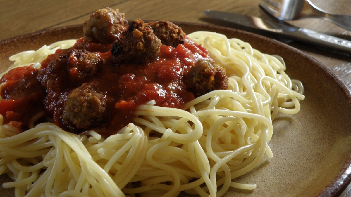 Ein Teller Spaghetti Bolognese.