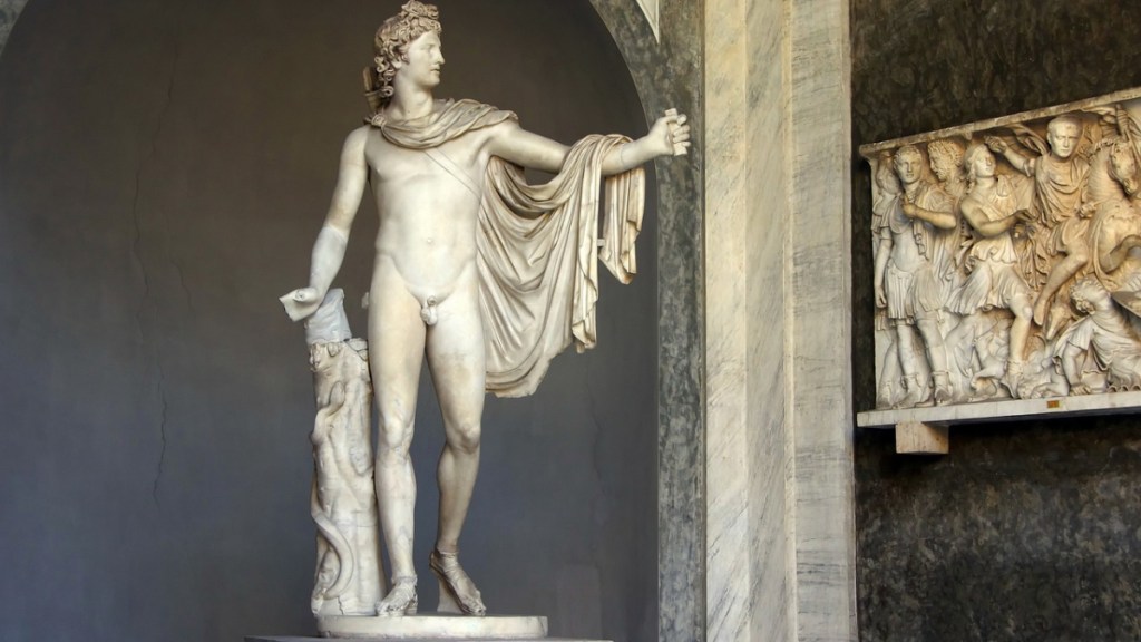 Ein Bild von einer antiken Statue im Vatikan.