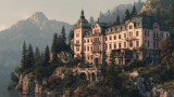 Hotel in traumhafter Landschaft. (KI-generiert)