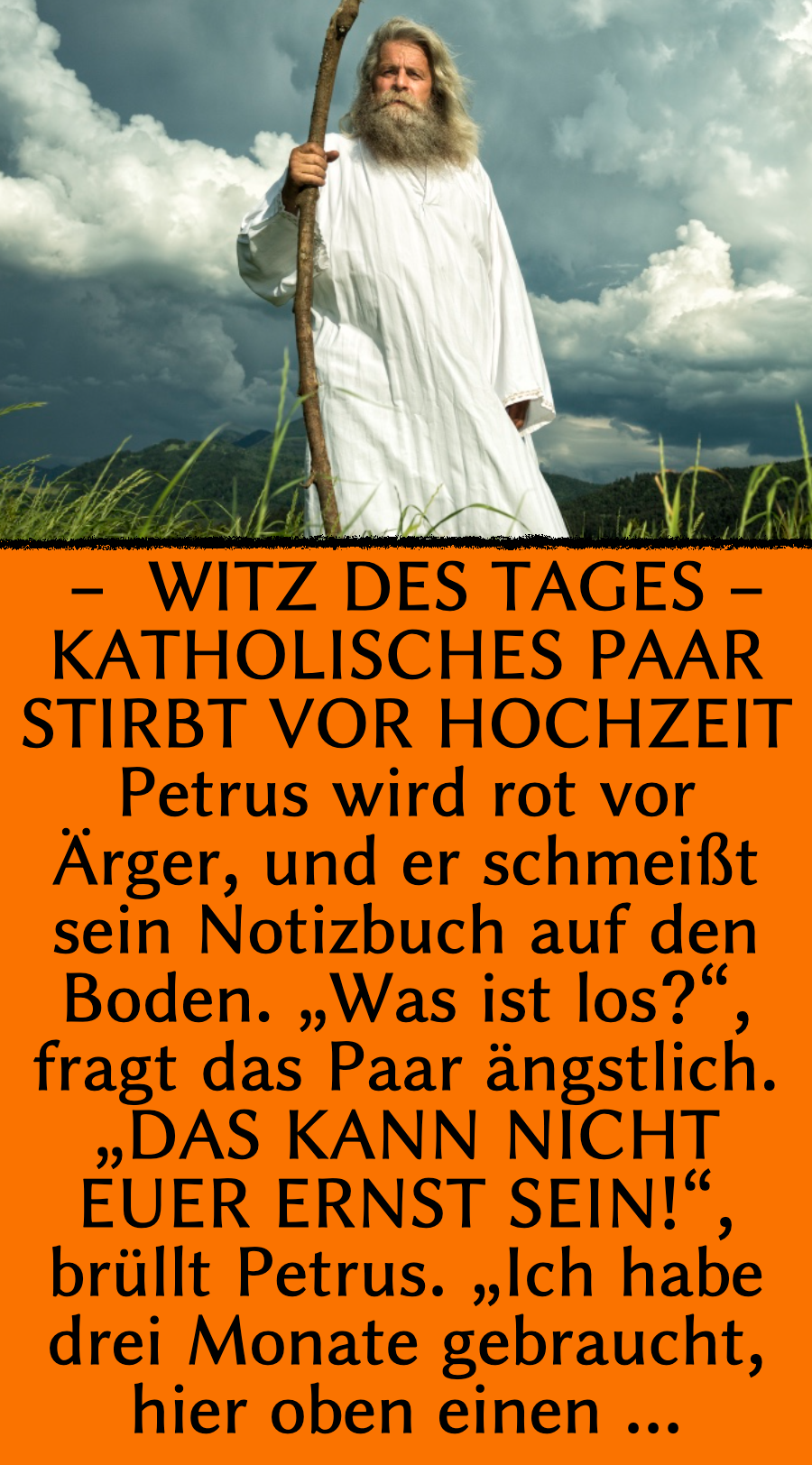 Witz des Tages: Katholisches Pärchen verunglückt auf dem Weg zum Altar