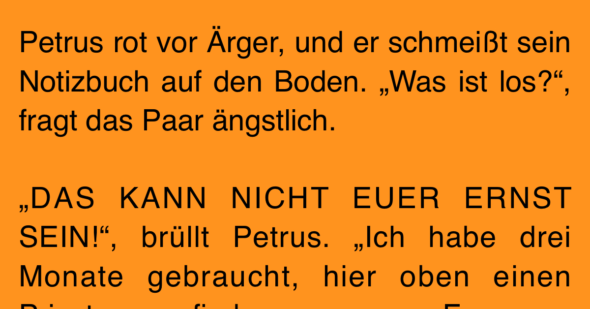 Witz des Tages Katholisches Paar heiratet im Himmel Heftig