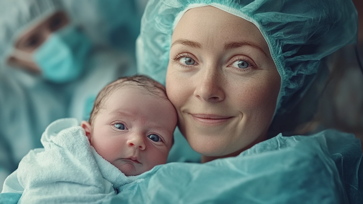 Mutter und Baby. (KI-generiert)
