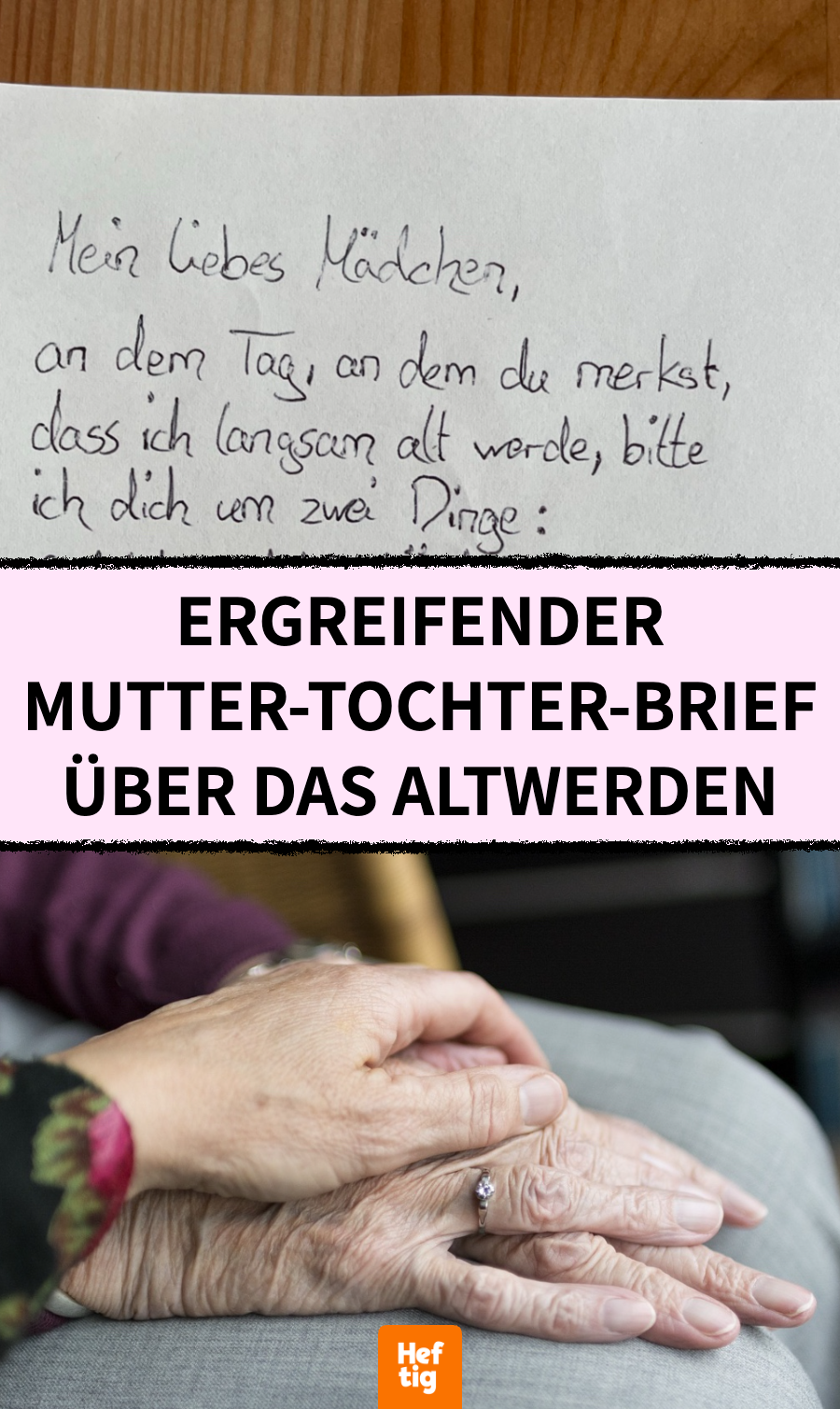 Mutter-Brief über das Altwerden bringt Tochter zum Weinen