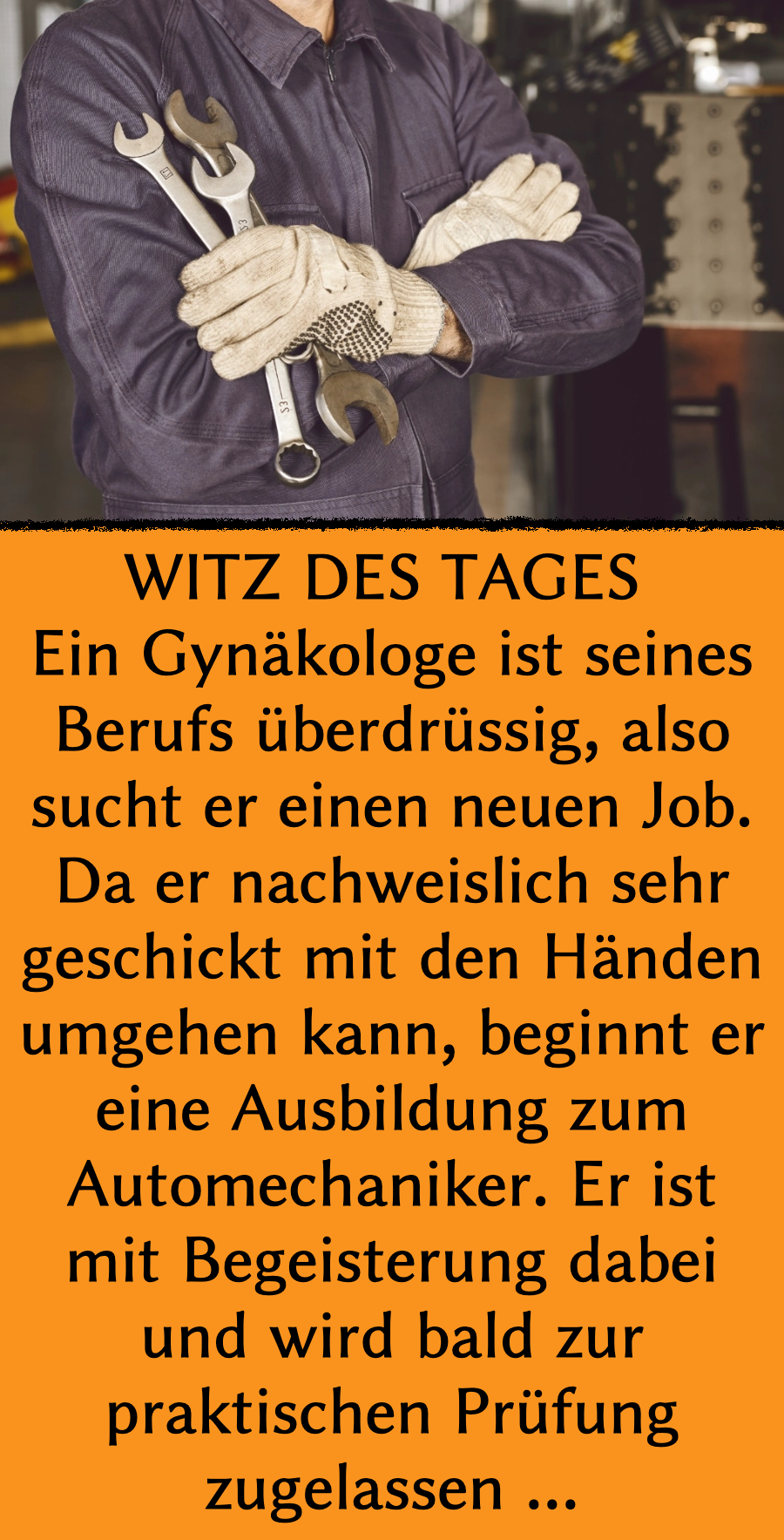 Witz des Tages: Gynäkologe verblüfft gestandenen Mann