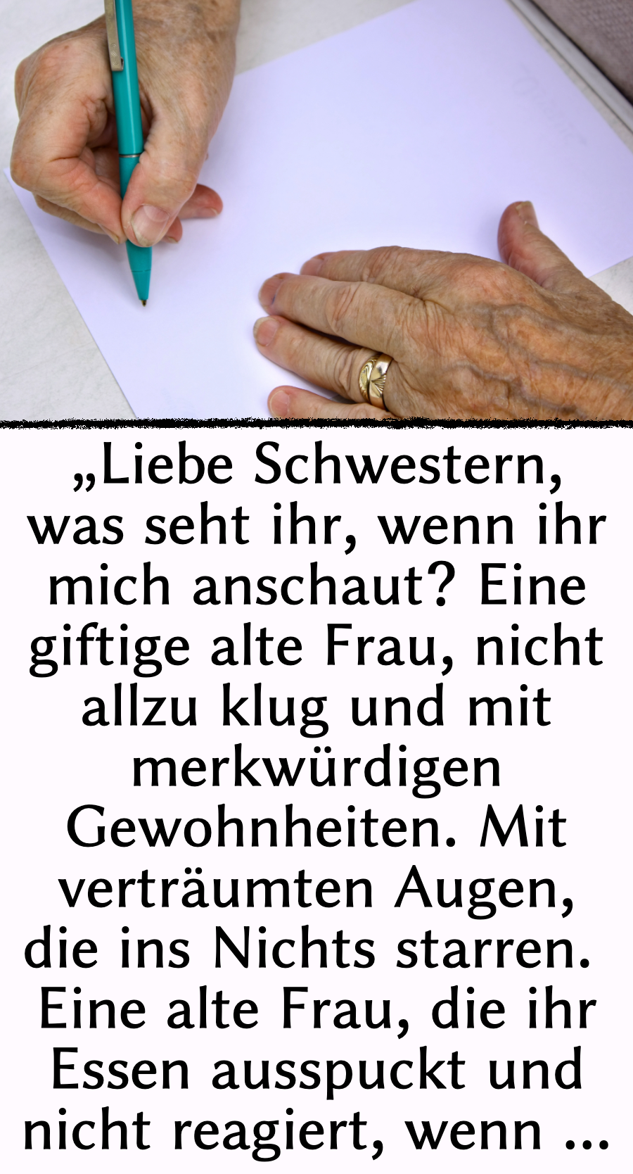 Pfleger finden Brief von verstorbener Seniorin