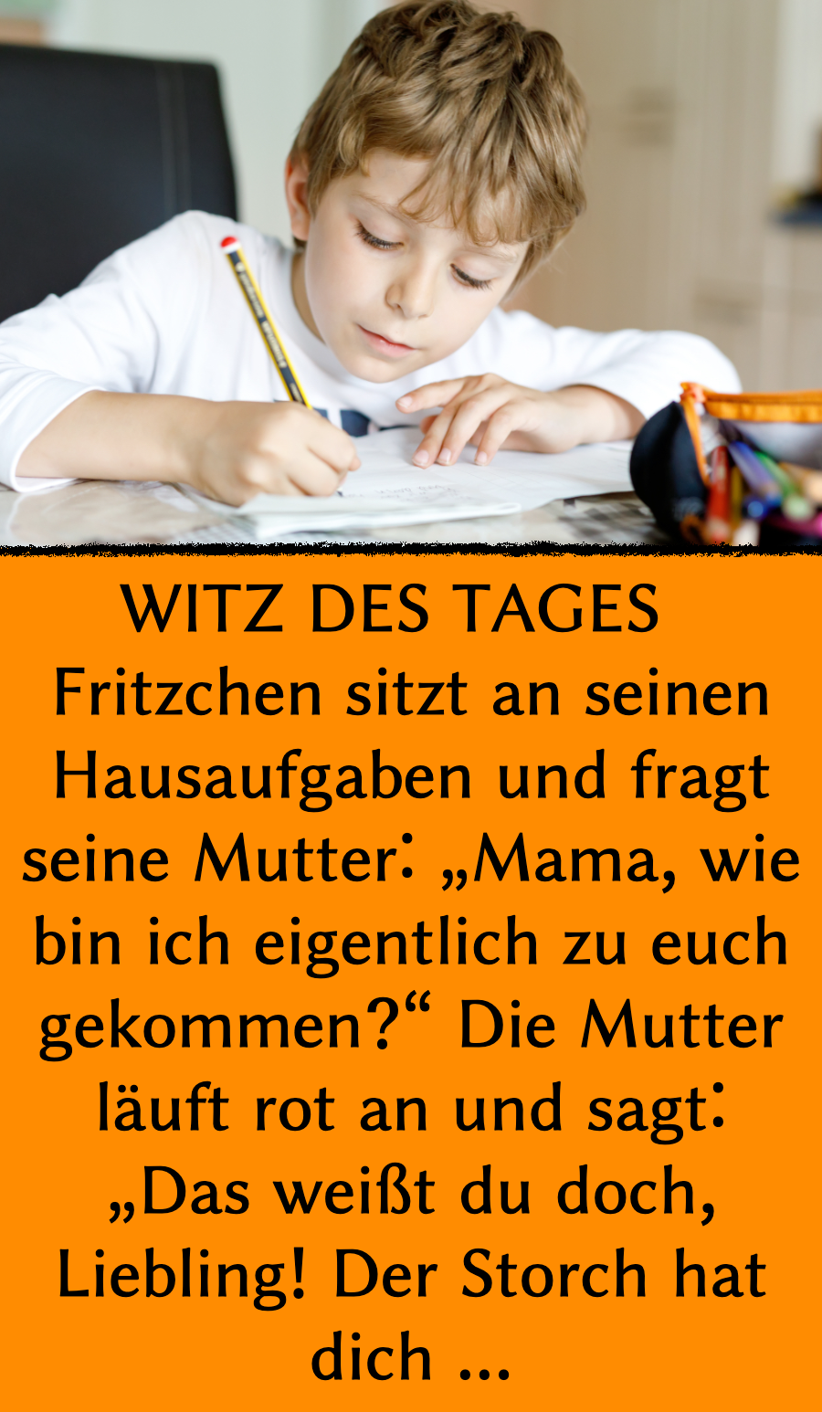 Witz des Tages: Schulaufsatz lässt Mutter erröten