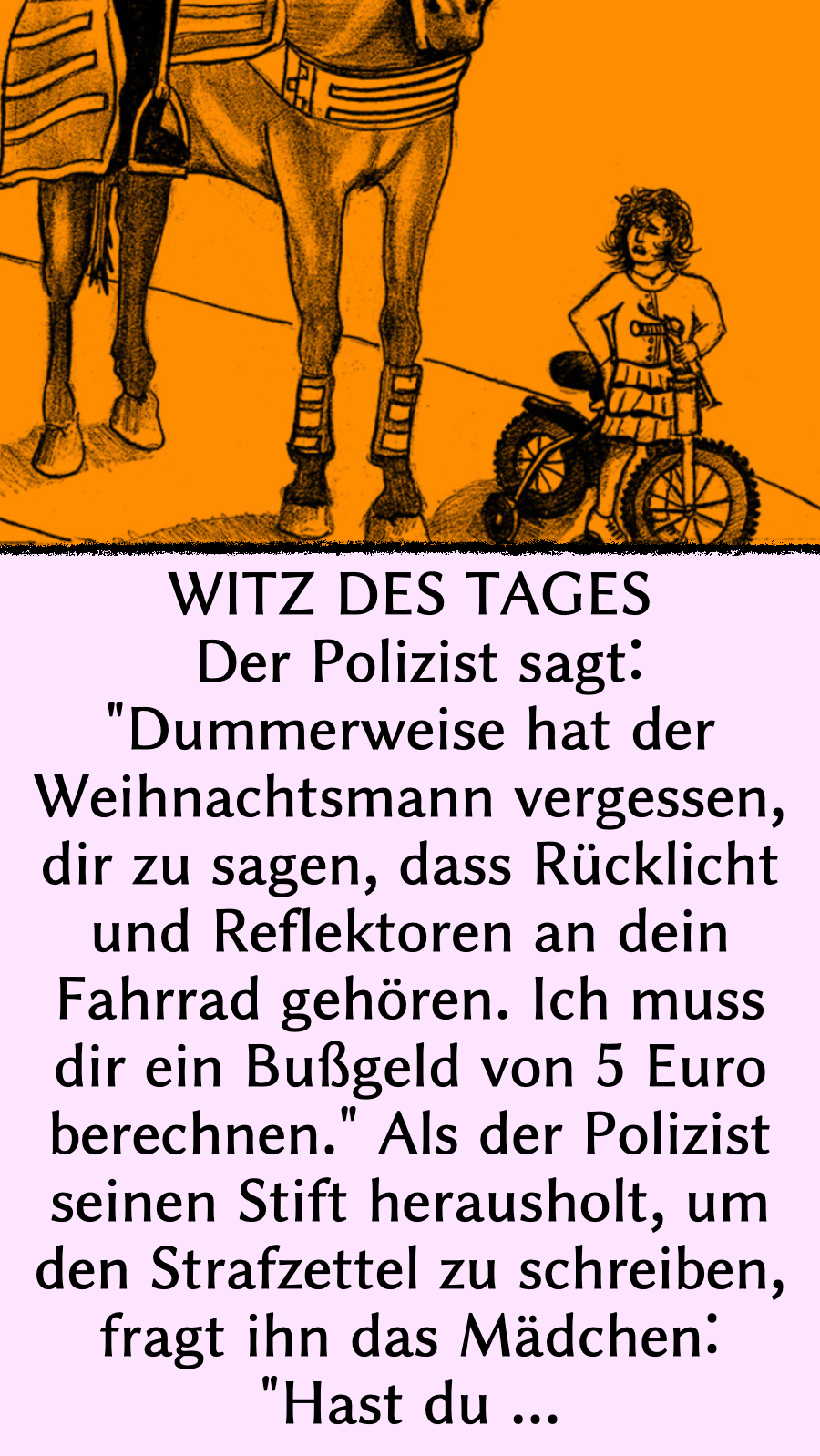 Witz des Tages: Mädchen beleidigt Polizisten