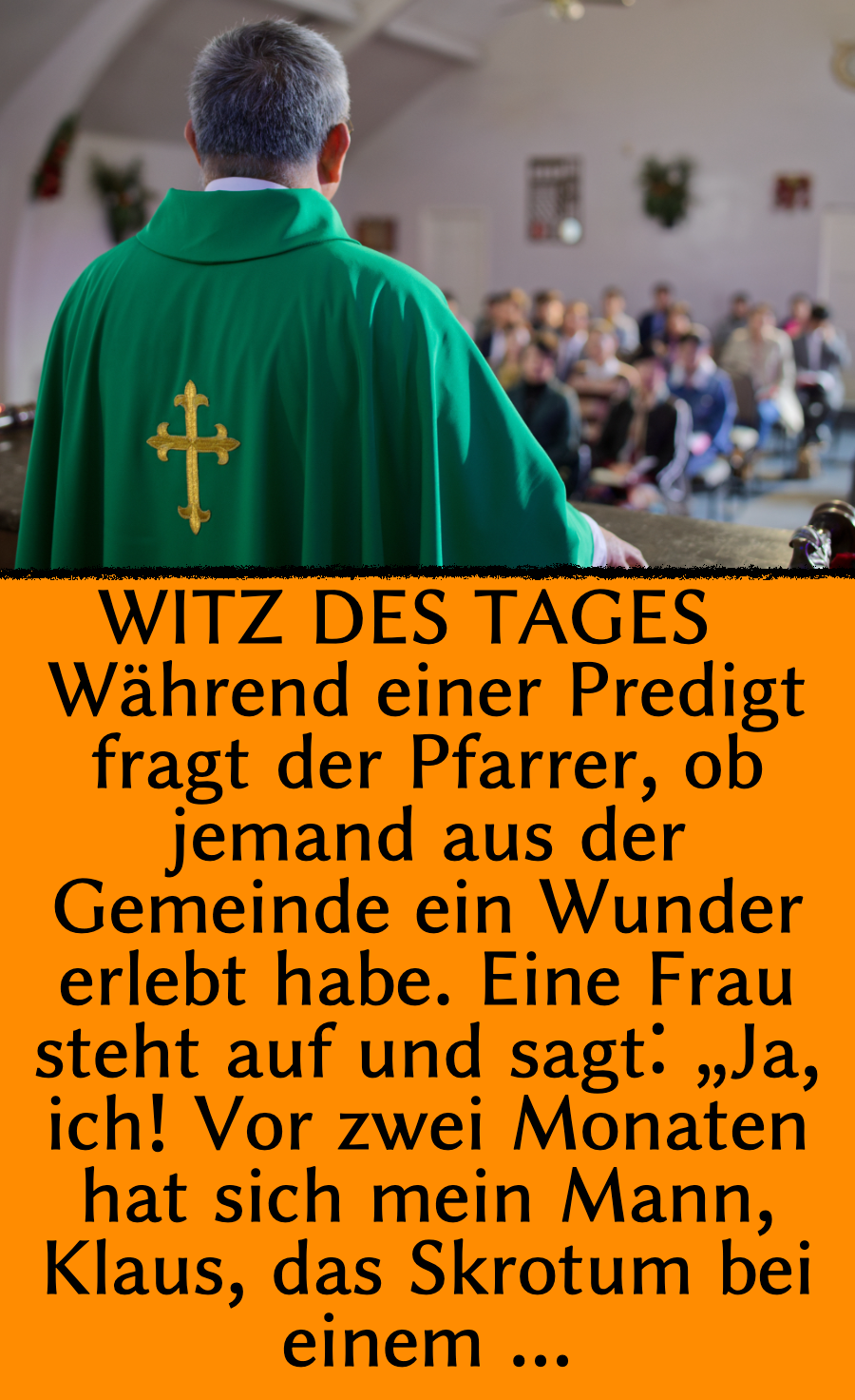 Kirchenwitz: Frau blamiert Ehemann während einer Predigt