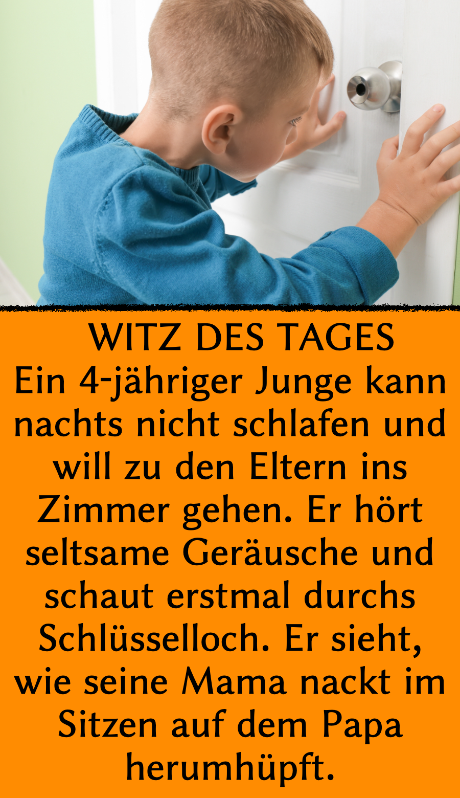 Witz des Tages: Mama „hüpft“ auf Papas Bauch