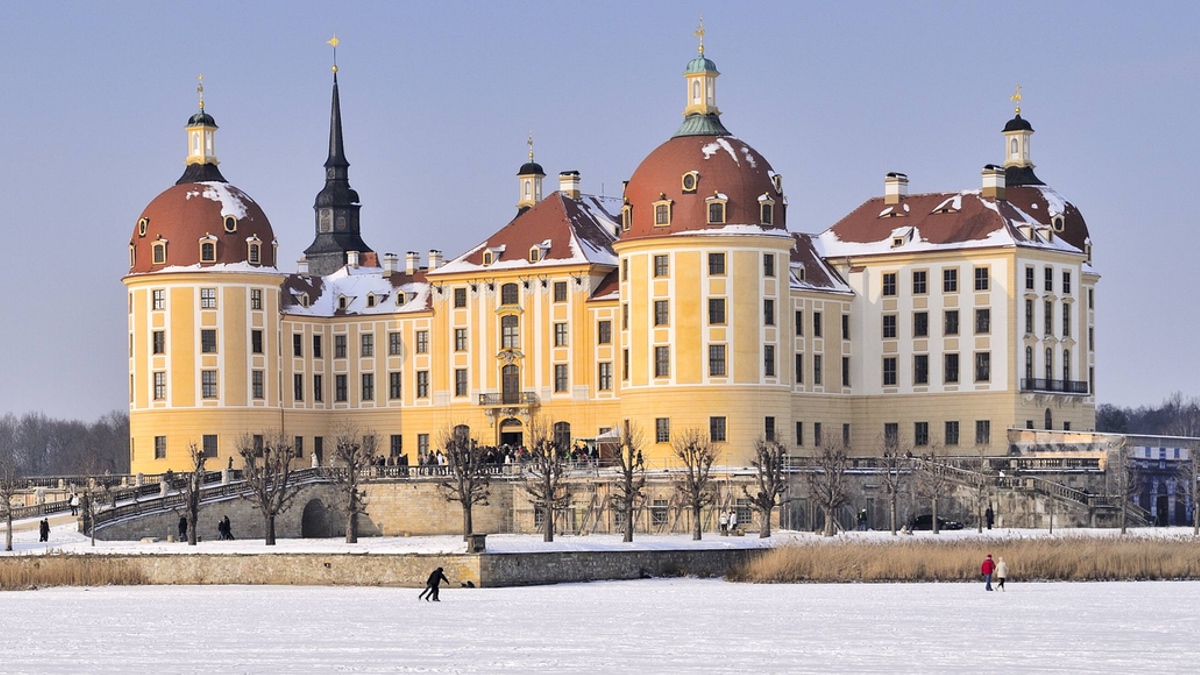 Schloss Moritzburg im Winter.