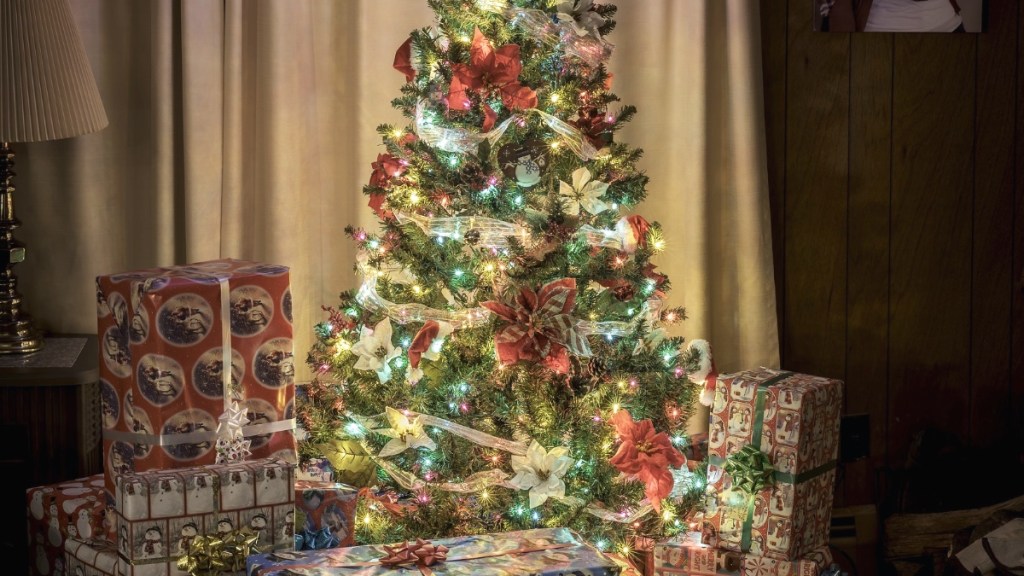 Weihnachtsbaum-Foto von Mutter entsetzt Eltern