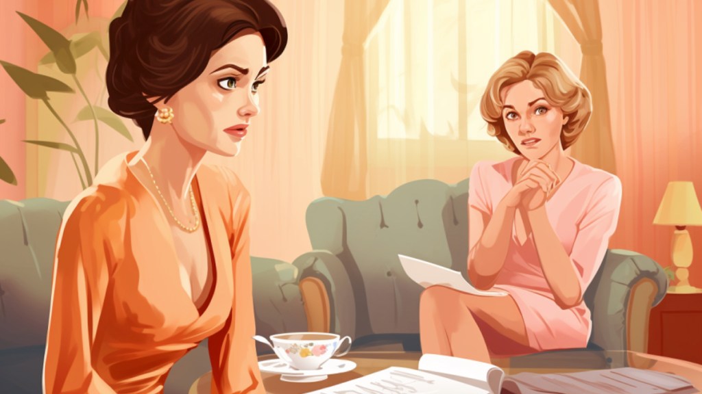 Illustration einer Frau bei einer Beraterin.