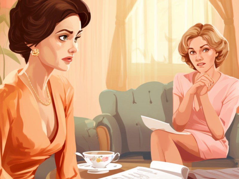 Illustration einer Frau bei einer Beraterin.